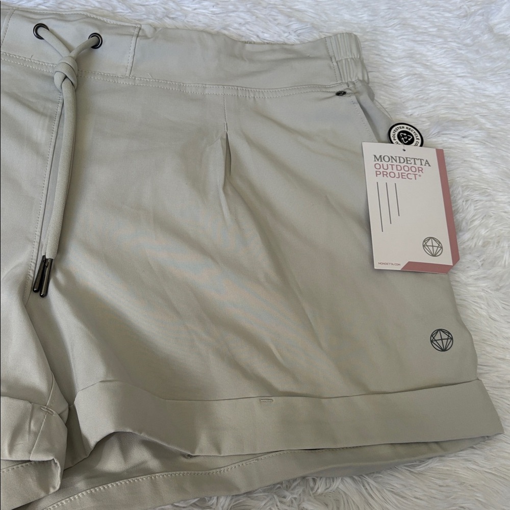 NWT Mondetta Tie Front Pull On Shorts In Oyster Mushroom Size XL - Picture 3 of 15